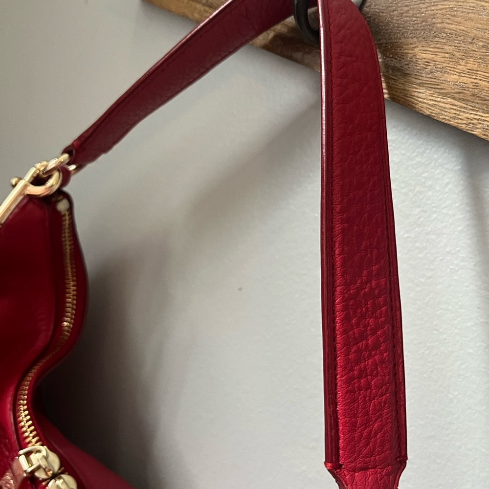 Coach Vibrant Red Crossbody Bag with Gold Accents - Picture 3 of 14